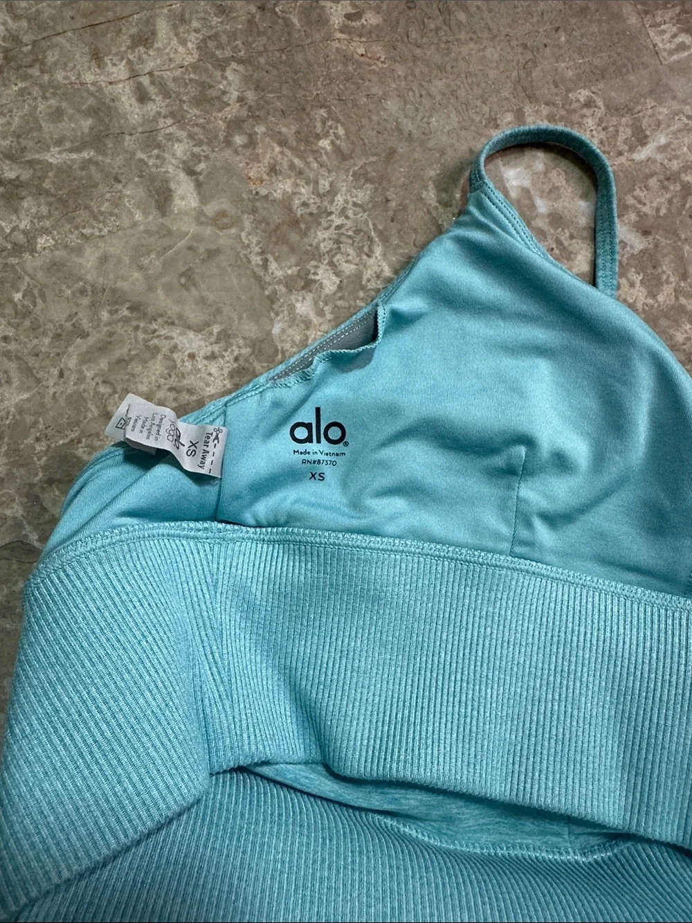 ALO Yoga Sky Blue Strappy Sports Bralette